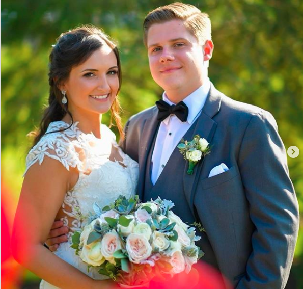 Lauren Weber with her husband, Bobby, on their wedding day on August 20, 2016
